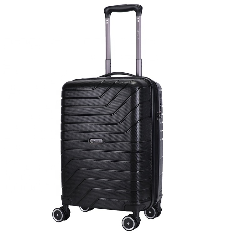 Lightweight Travel Luggage With Spinner Wheels 20'' Carry-on PP Suitcases Black Travel Luggage