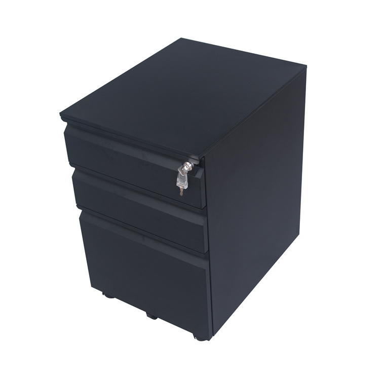 2018 New Under Desk Mobile Pedestal Three Drawers Steel Filing Cabinet