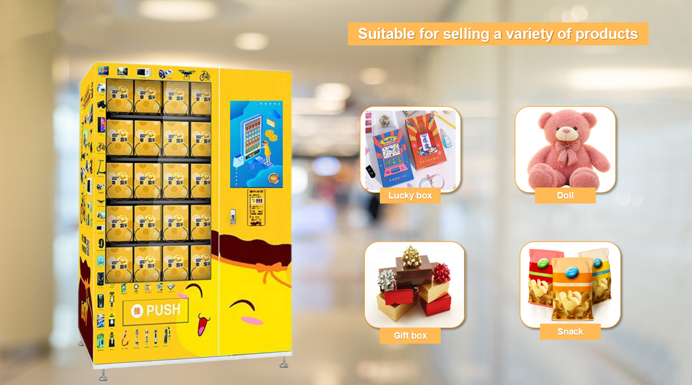 Gift box vending machine with touch screen and  card reader smart vending machine