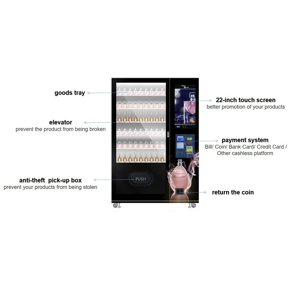 Selling supplements and skin care via vending machine perfume vending machine with age verification