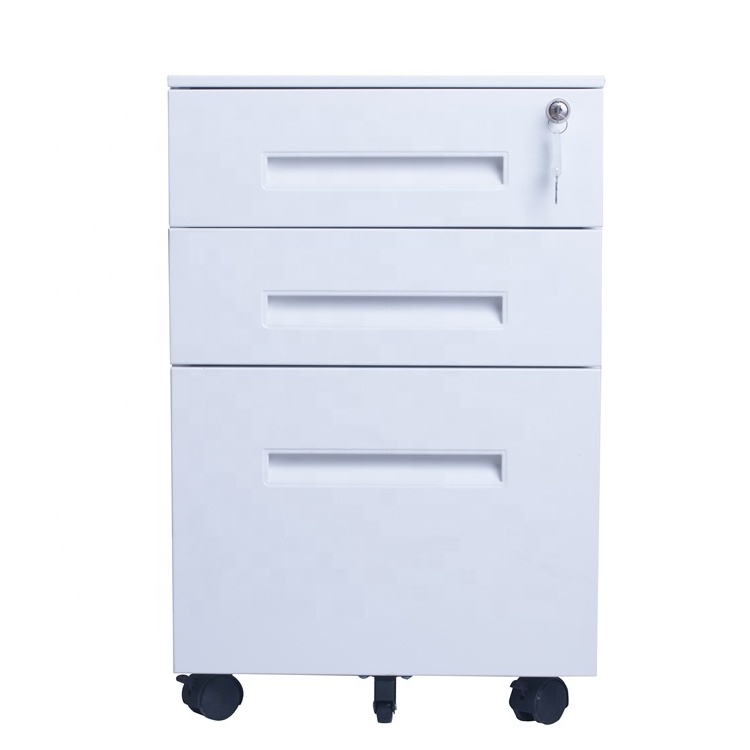 Steel Bedside 3 Drawer Stopper File Cabinet Metal Office Furniture Modern Glass Display Cabinet Small Bedroom Storage Cabinet