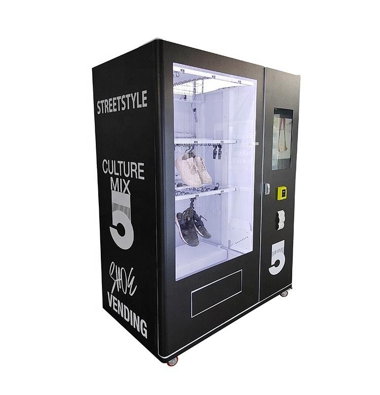 Custom touch screen vending machine smart shoes and clothing vending machines for retail items