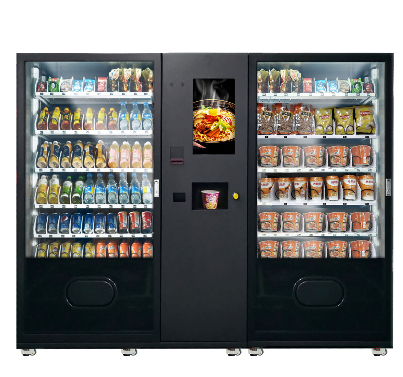 Auto hot water instant noodle vending machine  Cup coffee milk tea vending machine