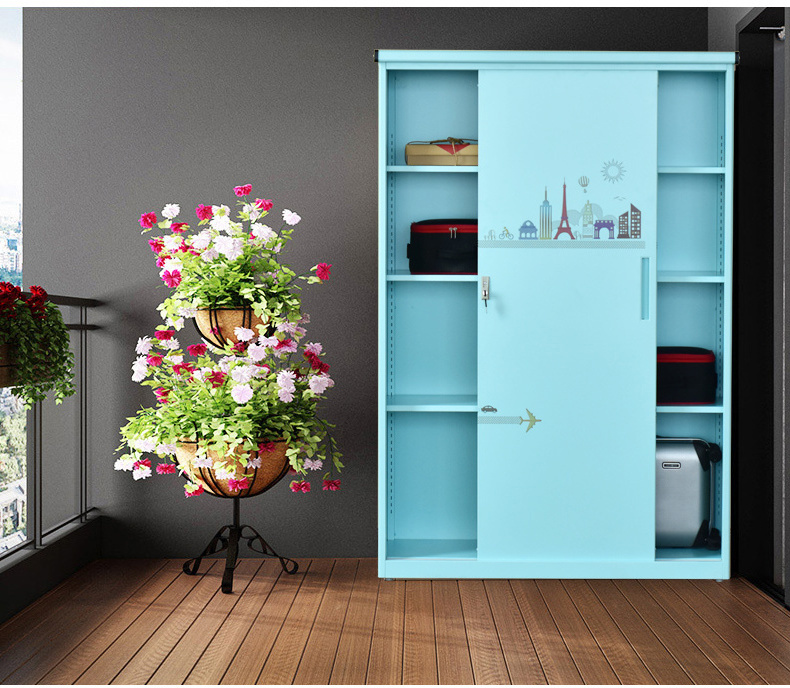 New Design Outdoor Steel Shoe Cabinet with Sliding Doors