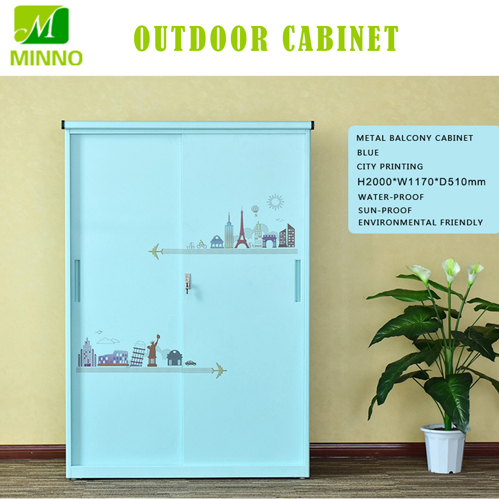 New Design Outdoor Steel Shoe Cabinet with Sliding Doors