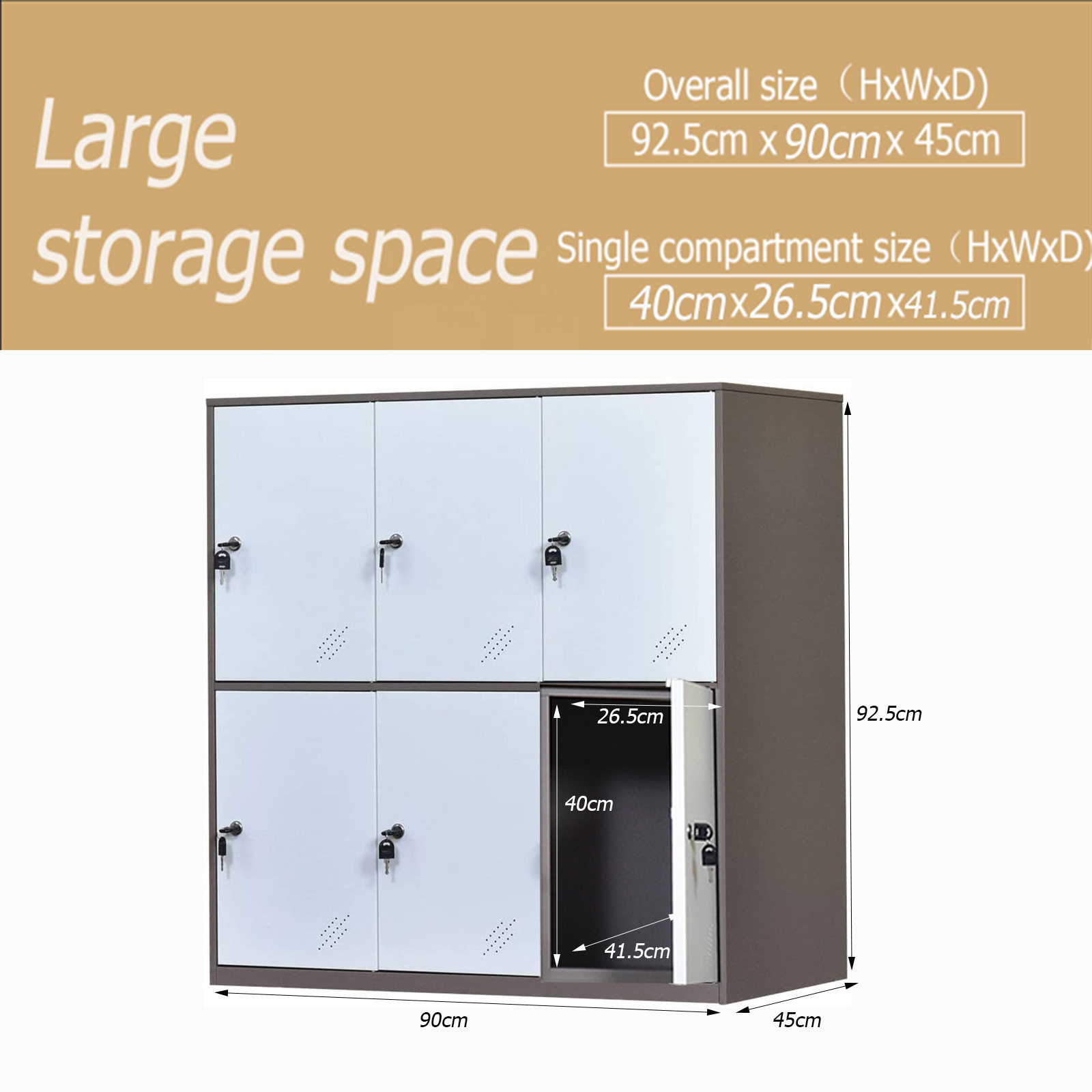 Top Sale office metal cabinet 6 door small size locker