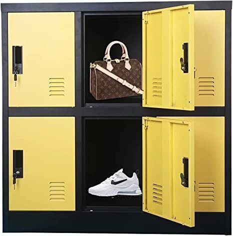 Top Sale  Metal office storage locker 6 Door Yellow Color Lower  Locker Cabinet