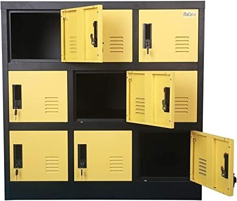 Gym 9 Door bedroom Clothes Metal storage Locker Office school file steel cabinet