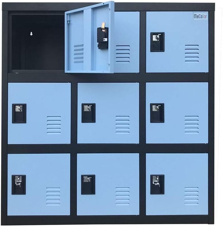 small metal office cabinet locker with padlock latch steel storage locker for school or home