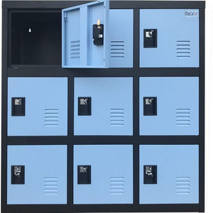 small metal office cabinet locker with padlock latch steel storage locker for school or home