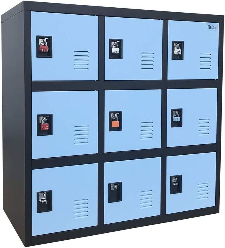 small metal office cabinet locker with padlock latch steel storage locker for school or home