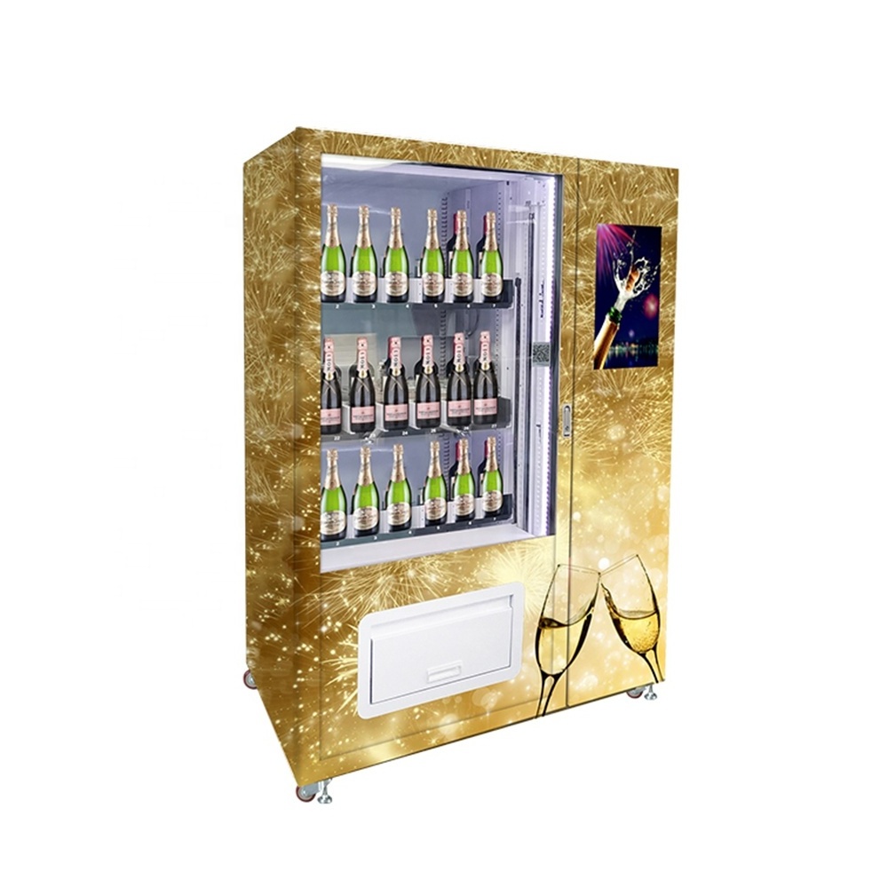 best selling touch screen refrigerator beer champagne  vending machine with age verification