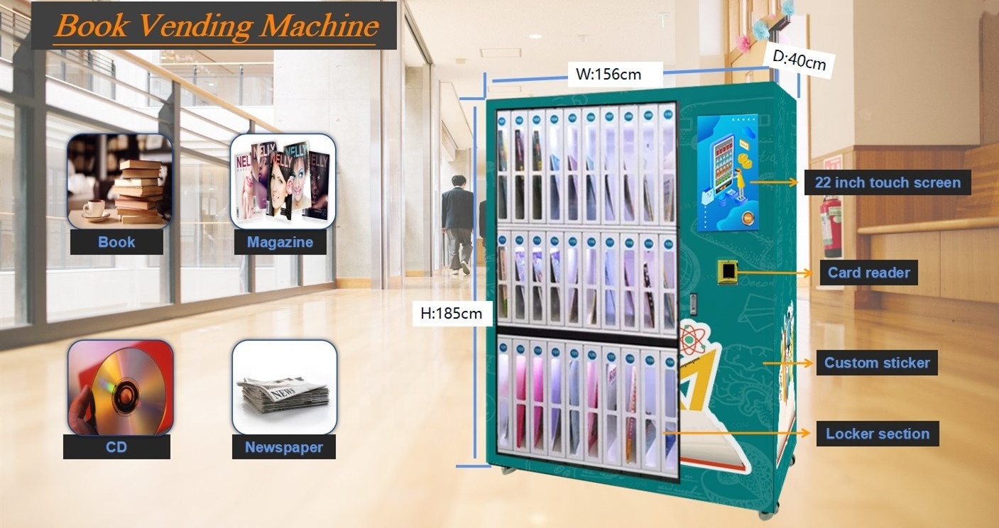 New arrival locker smart vending machine custom with touch screen sale book,newspaper,magazine