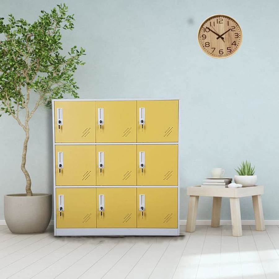 Top Sale  9 Door Office filing cabinet School Metal Storage Cabinet for home school using