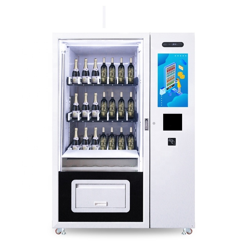 New arrival smart wine vending machine  for sale with  qr code and wifi in the hotel