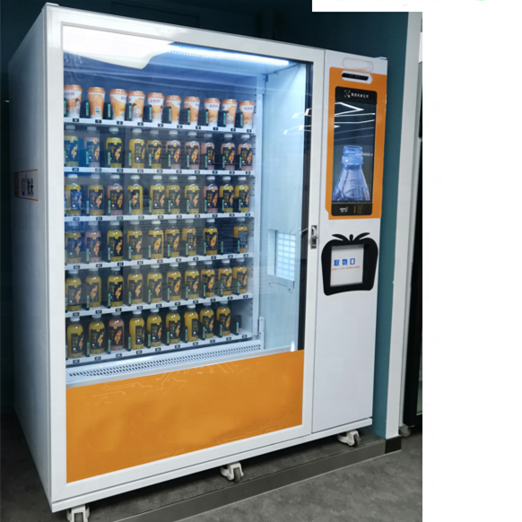 Elevator conveyor belt vending machine for mobile phone accessories with middle pick-up in the mall