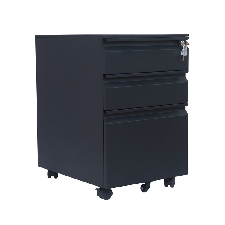 2018 New Under Desk Mobile Pedestal Three Drawers Steel Filing Cabinet