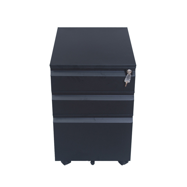 2018 New Under Desk Mobile Pedestal Three Drawers Steel Filing Cabinet