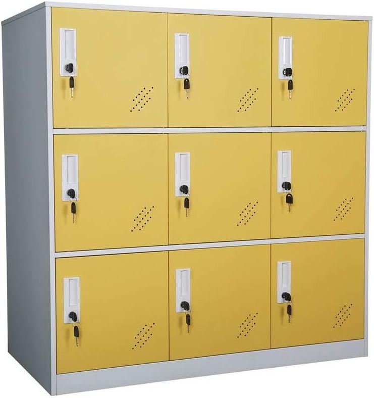 Top Sale  9 Door Office filing cabinet School Metal Storage Cabinet for home school using