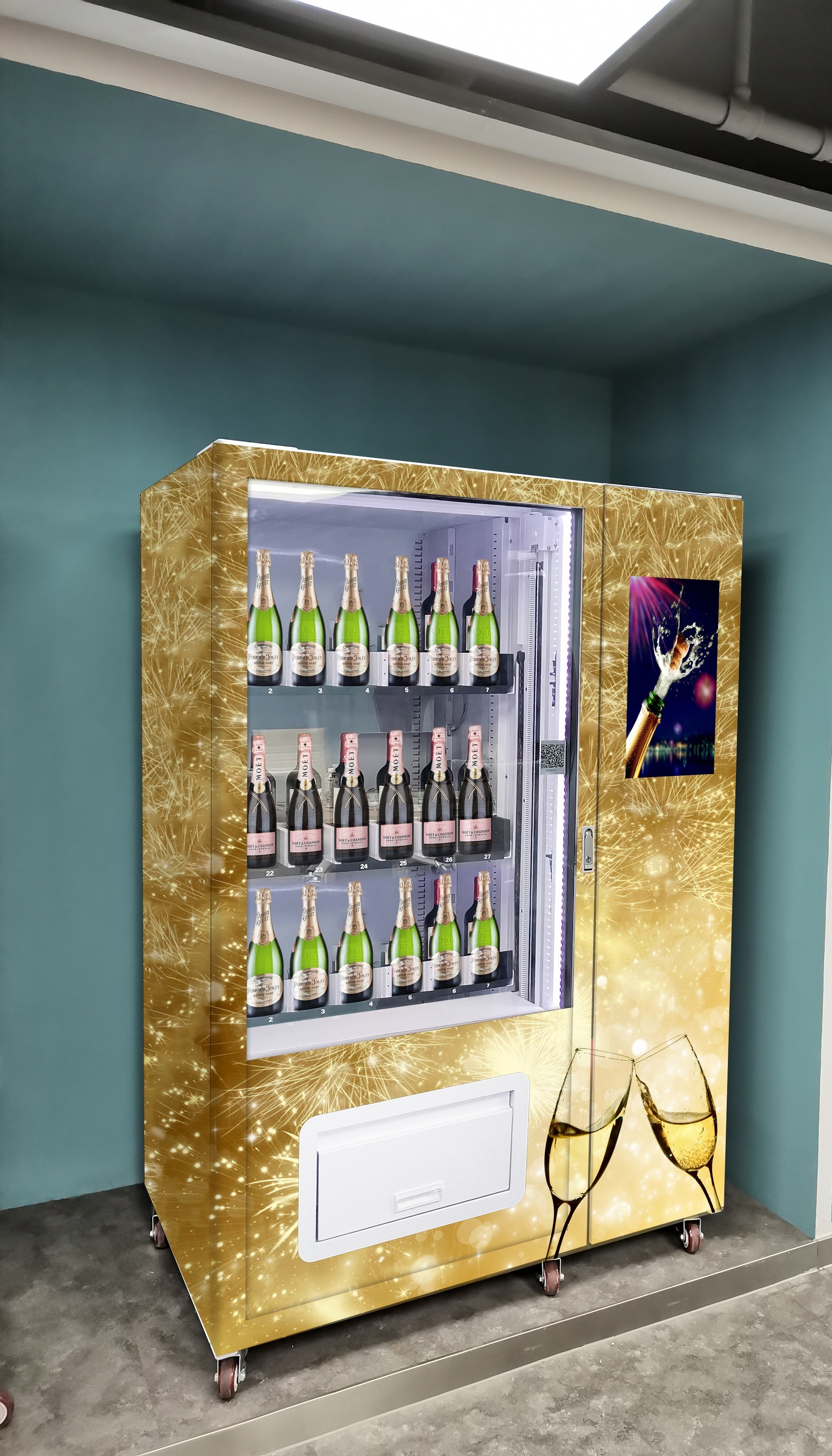 best selling touch screen refrigerator beer champagne  vending machine with age verification