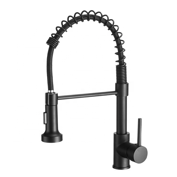 Cash Hot Selling Antique Copper Core Spring Faucet Stretch Hose Sink Tap Brass Black for Kitchen