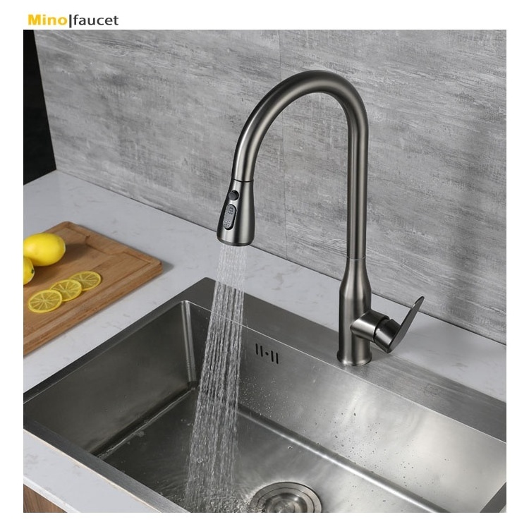 Rotatable Elastic Multifunctional Flexible Pull Out Kitchen Copper Hot Cold Water Tap Faucet Extender with Extension