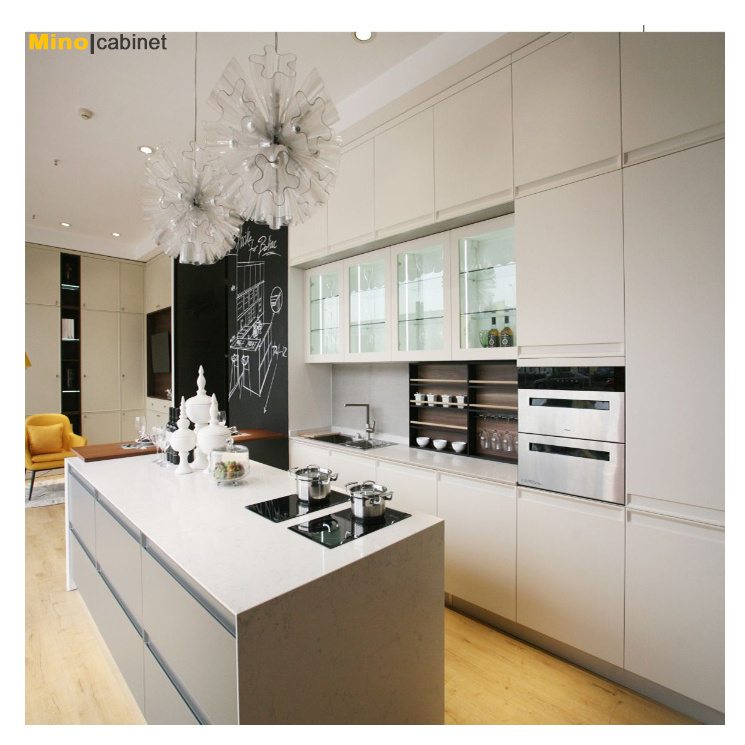 All in One Modern Modular Cabinetry Wall Unit Small Furniture Whole Complete Cabinet Set White Cabinets for Kitchen