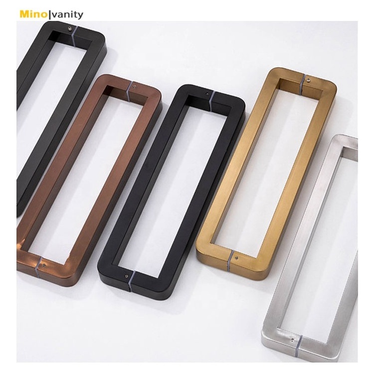 Modern Style Nickel Zinc Alloy Hardware Furniture Bathroom Vanity Handles Kitchen Cabinet Wardrobe Rectangular Door Handle