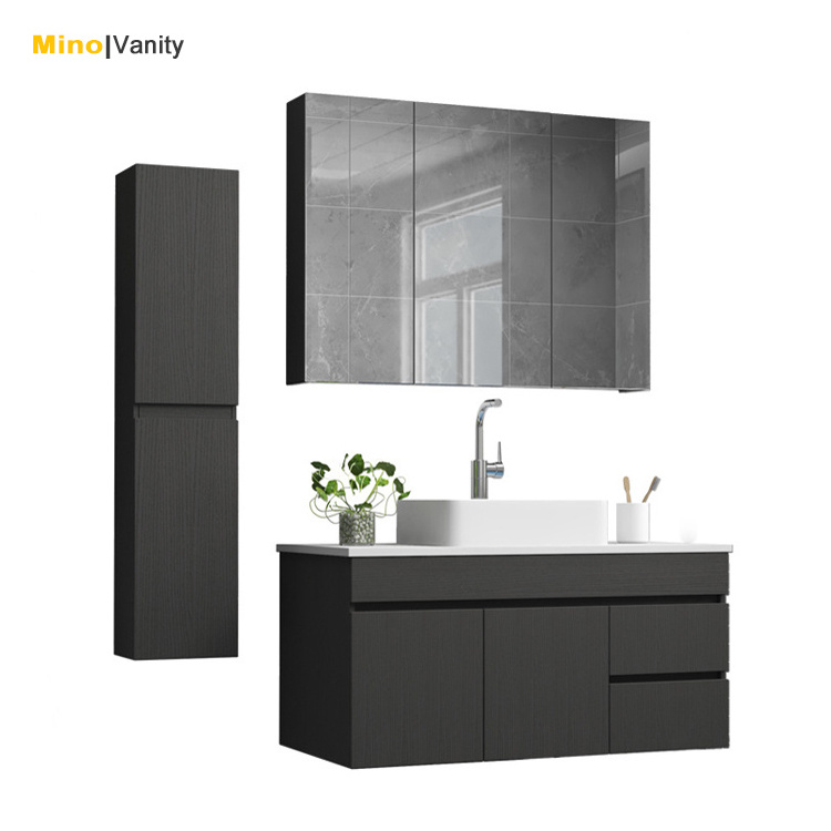 Wholesale High-End Curved Luxury 240cm Black White Bathroom Vanity Furniture 60 Granite Shaker Solid Oak Bathroom Vanity