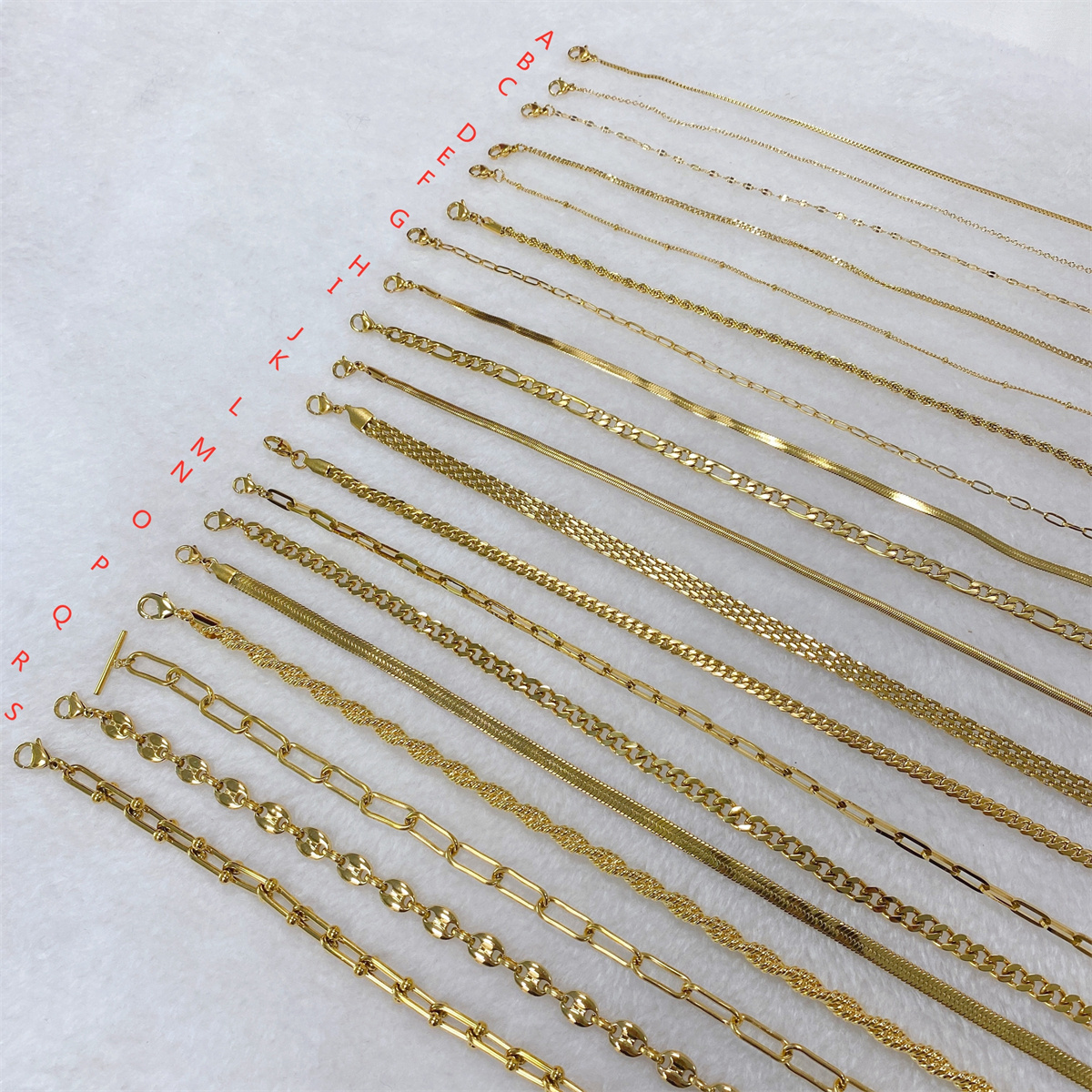 18k Jewelry High Quality Stainless Steel Cuban Link Chain 18k Gold Plated Rope Snake Figaro Chain for Man Women Necklace