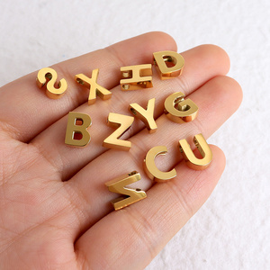 Wholesale Dainty Gold 26 Letter Charms Stainless Steel 18k Gold Letter Pendant for Necklace Trendy Letter Charms