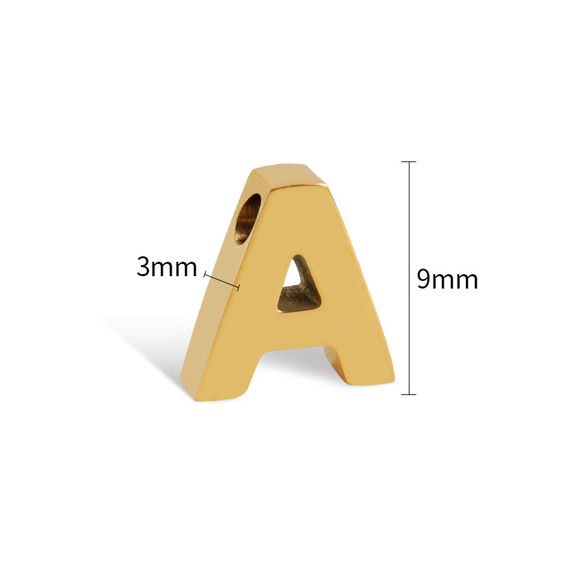 Wholesale Dainty Gold 26 Letter Charms Stainless Steel 18k Gold Letter Pendant for Necklace Trendy Letter Charms