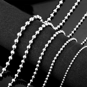 Fashion Mens Womens Silver Chain Necklace Stainless Steel Bead Chain Ball Chain Necklace Jewelry Manufacturer