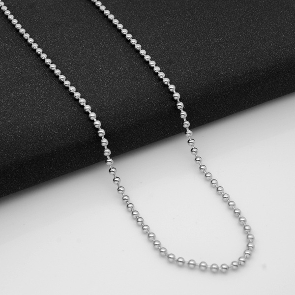 Fashion Mens Womens Silver Chain Necklace Stainless Steel Bead Chain Ball Chain Necklace Jewelry Manufacturer