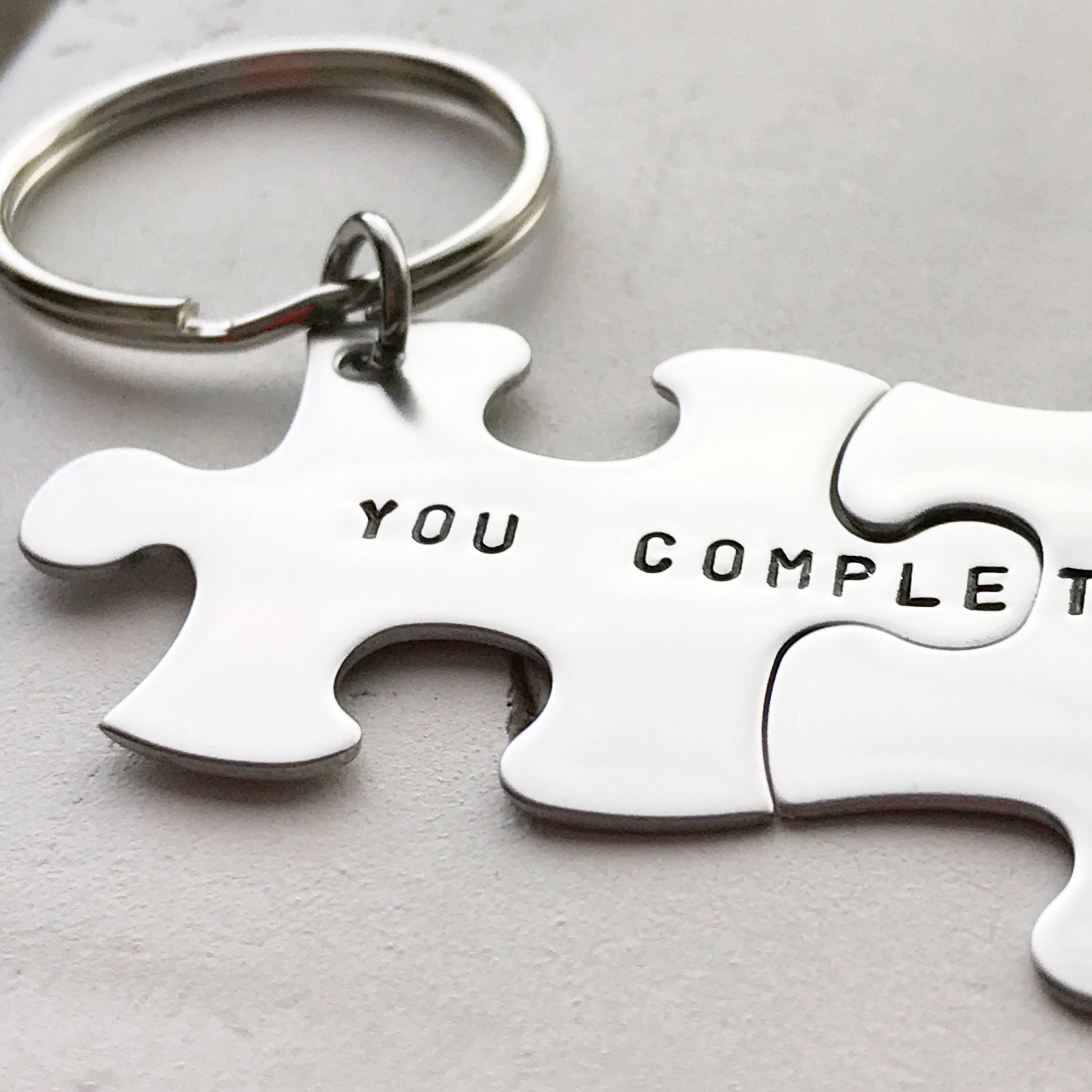 Personalised Couples Key Ring Set Valentines Day Gift Wedding Present Jigsaw Puzzle Piece Keyrings