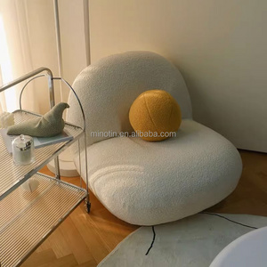 Italian luxury velvet/sherpa sofa chair minimalist designer bedroom leisure chair living room balcony eggshell chair