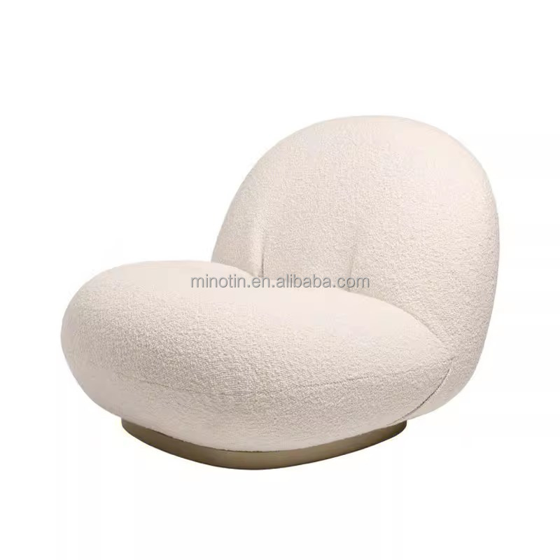 Italian luxury velvet/sherpa sofa chair minimalist designer bedroom leisure chair living room balcony eggshell chair