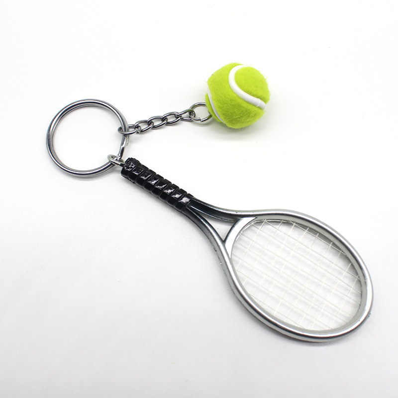 Cute Sport Mini Tennis Key chain Racket Pendant Keychain Keyring For Tennis Stadium Gift