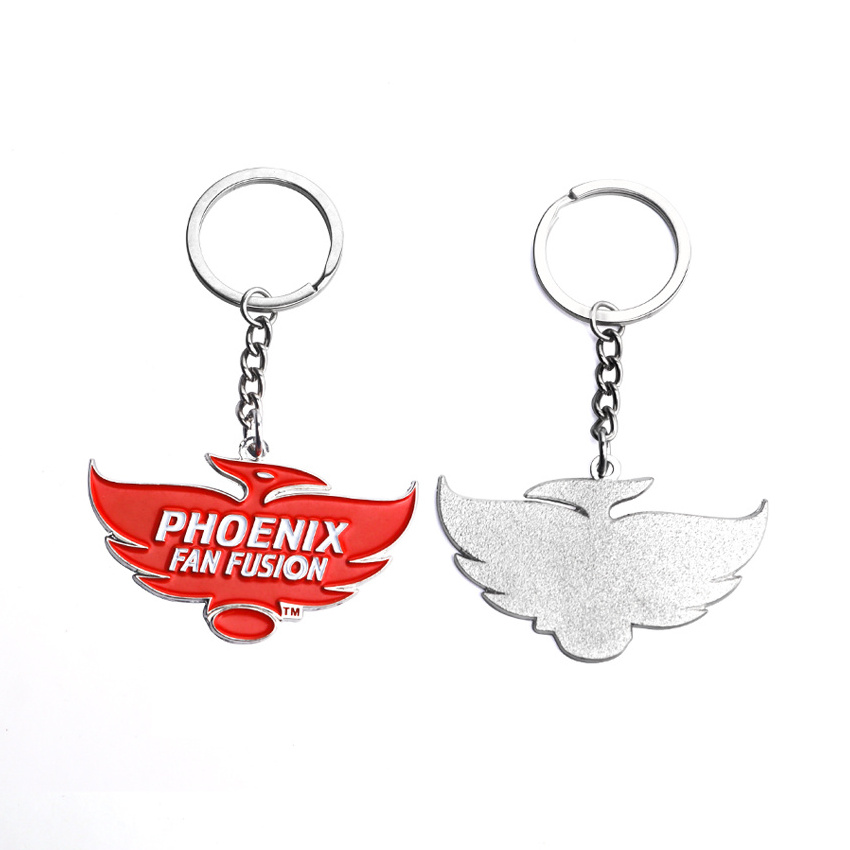 Custom company logo cute blank metal key holder key ring custom logo QR code keychain