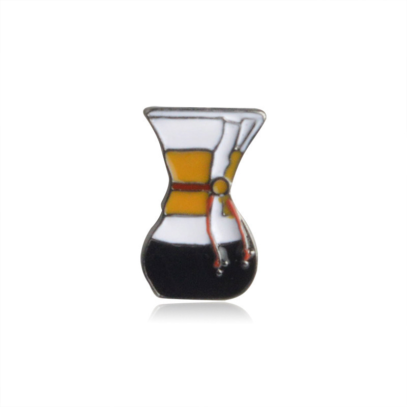 Creative American coffee series lapel pin badge hand water jug filter cup drip oil brooch wholesale