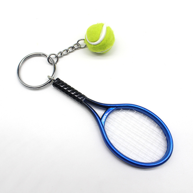 Cute Sport Mini Tennis Key chain Racket Pendant Keychain Keyring For Tennis Stadium Gift