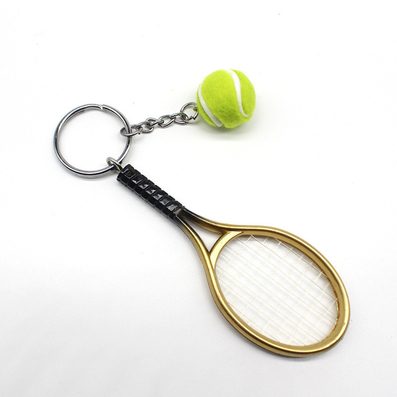 Cute Sport Mini Tennis Key chain Racket Pendant Keychain Keyring For Tennis Stadium Gift