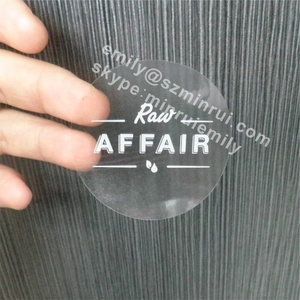 Custom printing adhesive logo circle round transparent stickers or white vinyl logo printing stickers