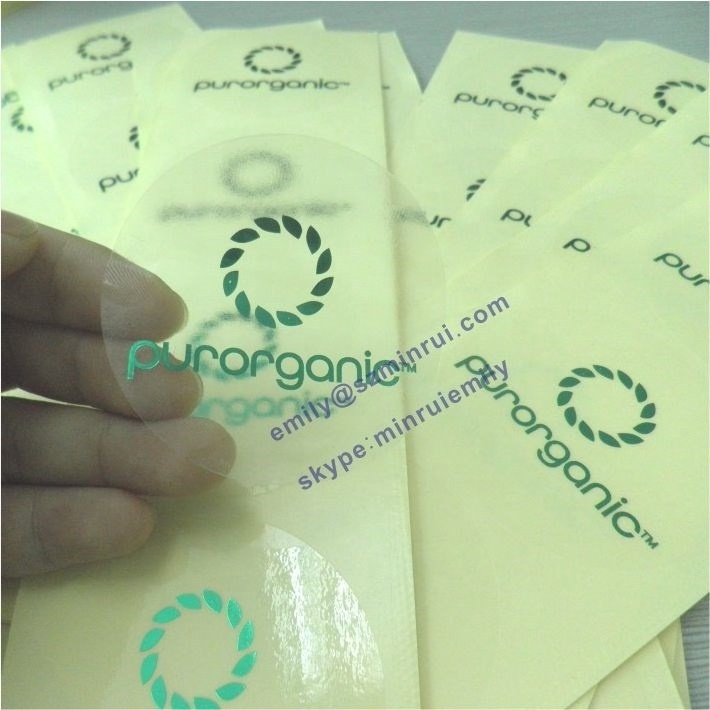 Custom printing adhesive logo circle round transparent stickers or white vinyl logo printing stickers