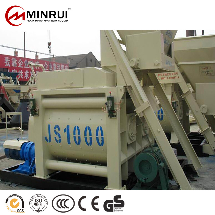 Industrial 2 Yard Large Capacity 1m3 JS1000 Concrete Mixer With Spare Parts