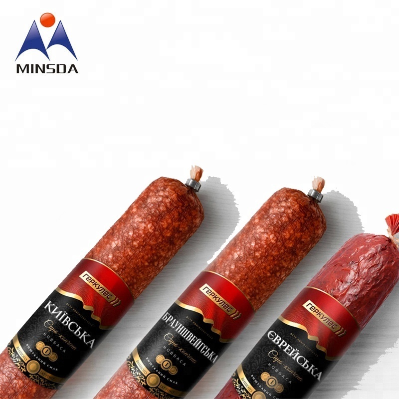 Minsda Custom Logo Printing Adhesive Oil proof Food Grade Sticker Private Label For Sausage Packaged Label