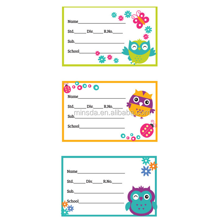 Minsda Custom Self Adhesive School Book Labels Name Stickers For Kids Books