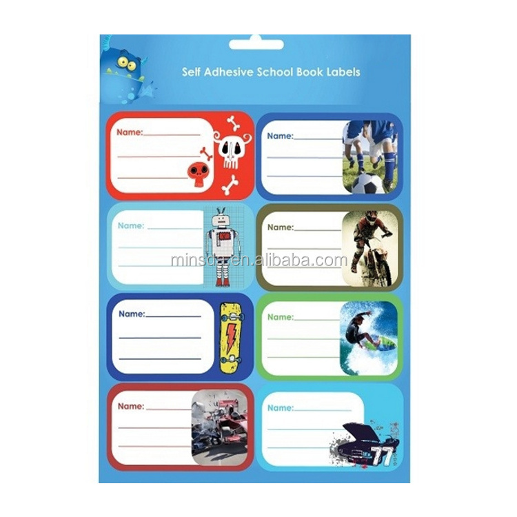 Minsda Custom Self Adhesive School Book Labels Name Stickers For Kids Books