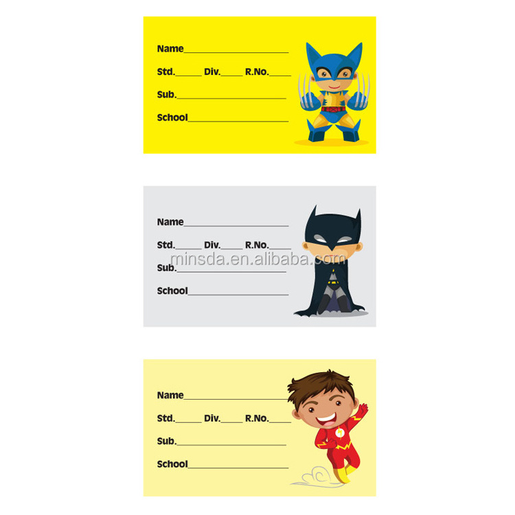 Minsda Custom Self Adhesive School Book Labels Name Stickers For Kids Books