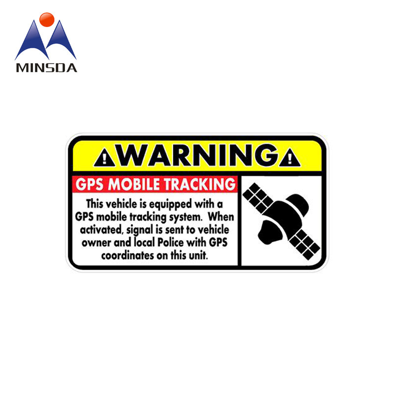 Minsda Wholesale PE PVC High Quality Warning Sticker Printing GPS Tracking Sticker